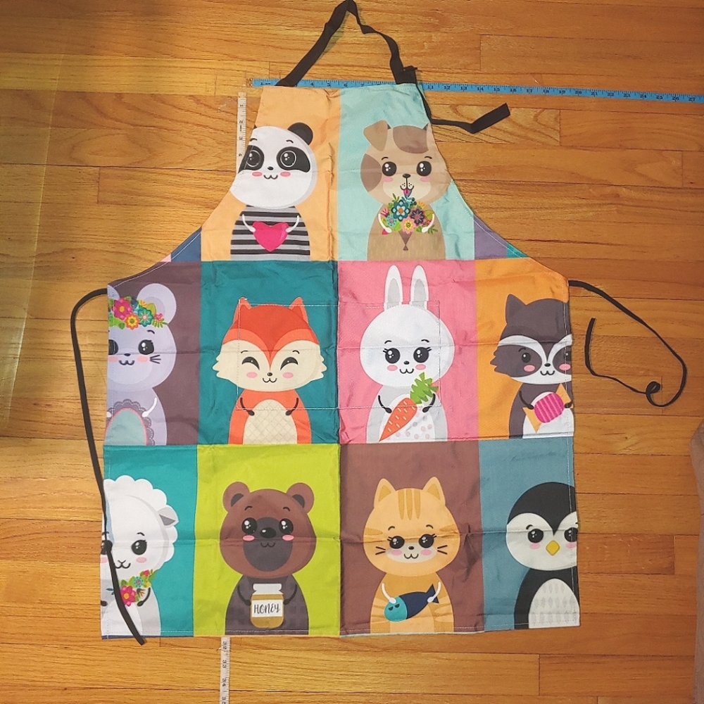 Waterproof Kitchen Apron Cute Animals Cooking Apron Large pockets Adjustable